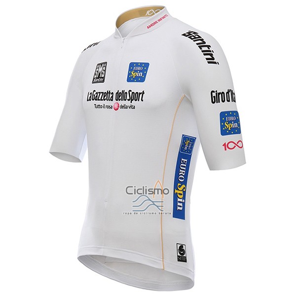 Giro d'Italia Ropa Ciclismo Culotte Corto 2017 Hombre Mangas Cortas Blanco